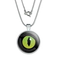 thumbnail image 1 of Cat Green Eye 1" Pendant with Sterling Silver Plated Chain, 1 of 3