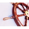 thumbnail image 6 of 18" Wooden Ship Wheel (Brass Anchor Strip & Brass Handle), 6 of 6