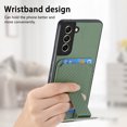 thumbnail image 4 of Magnetic Carbon Fiber Case for Samsung Galaxy S21 FE with Holder Kickstand, Fiber Texture Wallet Phone Case with Card Holder Durable Military Grade Protection Cover for Galaxy S21 FE, Green, 4 of 10