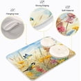 thumbnail image 4 of FREEAMG Dish Drying Mat Rustic Flowers Absorbent Dry Mats for Dishes Draining Pad for Kitchen Countertop 18" x 24", 4 of 7