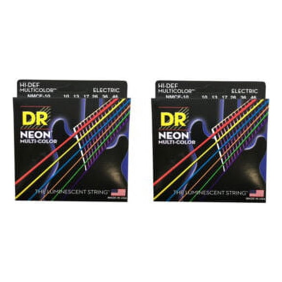 DR Guitar Strings Electric 2 Pack Neon Multicolor 10-46