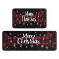 thumbnail image 2 of Christmas Kitchen Rug Sets 2 Piece Red Green Buffalo Plaid Kitchen Mats for Floor Non Skid Kitchen Floor Matfor Bath Cooking (47x17+30x17 Inches), 2 of 7