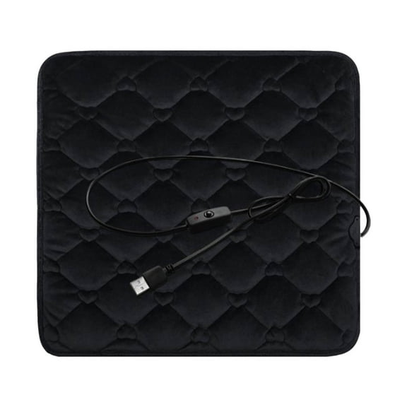 Heated Stadium Seat Cushion Portable Heated Seat Cushion USB Heated Seat Warmer For Chair Outdoor Stadium Bleachers Seat Home Winter Heated Seat Cover 1PCS (Black,45x45cm) Car Back Support 16x16 Seat