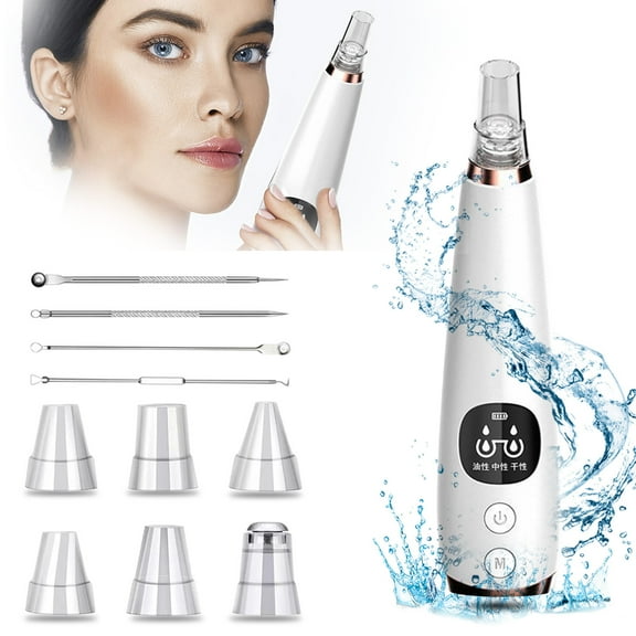 Kokovifyves Beauty Clearance Blackhead Remover Vacuum Blackhead Extractor Pore Vacuum Hot Compress 3 Suction Power with LED Display Rechargeable Pimple Popper Tool Kit