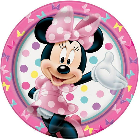 Unique 48954 7 in. Minnie Bowtique Dessert Plates - 8 Piece