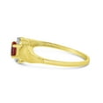 thumbnail image 4 of 14k Yellow Gold Oval Garnet And Diamond Satin Finish Ring, 4 of 6