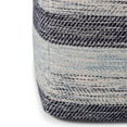 thumbnail image 3 of Trent Home Boho Square Pouf in Patterned Blue Melange Cotton, 3 of 6