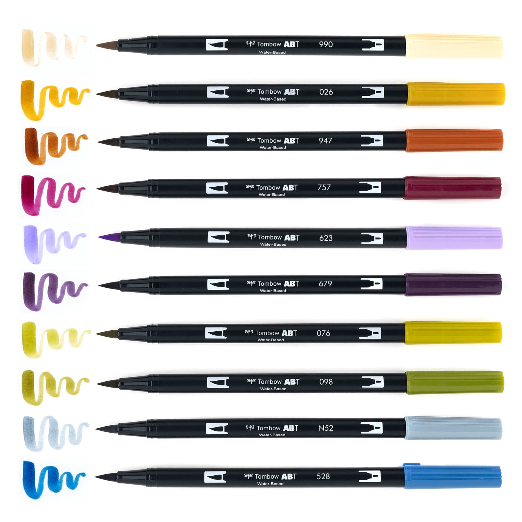 Tombow Dual Water Based Markers, Twin Tip, Primary Palette Assorted Inks,  10/Pack (56167)