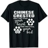 SFNEEWHO T Shirts Chinese Crested Gifts Funny Quote Dog Paw Print T-Shirt