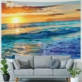 thumbnail image 4 of PRATYUS  Beach Sunrise Wave Tropical Coastal Ocean Scene Beachy Tapestry Wall Hanging  Sunset Hawaiian Wall Decor Summer Sea Seaside  for Bedroom Dorm Living Room  Painting, 4 of 6