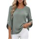 thumbnail image 2 of Neewe Women's 3/4 Length Sleeve Tops Round Neck T Shirts Loose Fit Blouses Casual Tees 2026 Fashion Clothes, 2 of 7