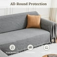 thumbnail image 3 of Sectional Couch Covers for Sectional Sofa L Shaped Sofa Cover Blanket 2 Pieces L Shape Furniture Protector for Pets Dogs (Light Grey, XXX-Large), 3 of 17