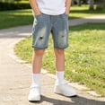 thumbnail image 2 of TIREOW Boys Ripped Denim Shorts Summer Stylish Elastic Waist Distressed Jorts Casual Jeans Shorts with Pockets, 2 of 9