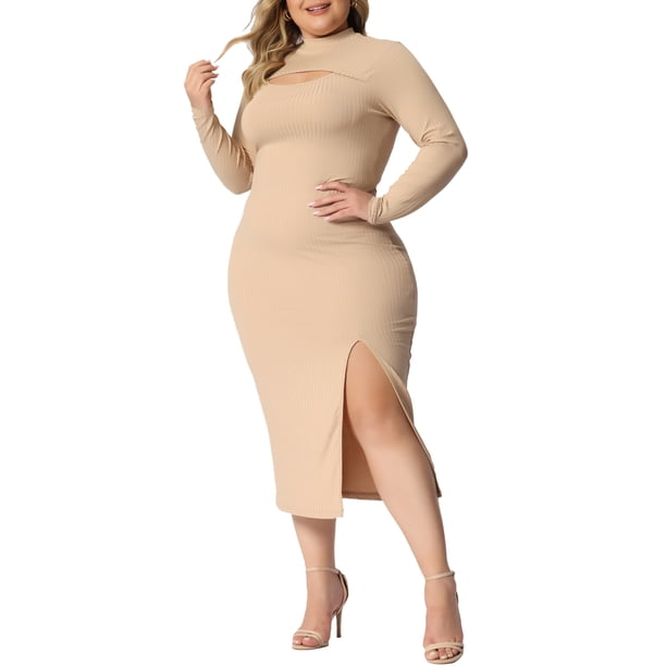 MODA NOVA Juniors Plus Size Bodycon Dress Knee Slim Cut Out Dresses 2023 -  Walmart Business Supplies