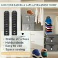 thumbnail image 5 of Baseball Cap Organizer, Wall Hat Rack, Hat Storage Display Holder, Holds Up to 10 Hats, Suitable for Door, Bedroom, Closet hanging minimalist Smooth Hangable Springtok, 5 of 14