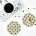thumbnail image 4 of Pofeuu Lilies Flowers Print Coasters for Drinks, 4Pack PU Leather Coasters, Bar Drink Coasters for Tabletop Protection, Furniture from Damage-Octagon, 4 of 6