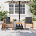 thumbnail image 3 of vidaXL Patio Chairs 2 pcs Black Poly Rattan&Solid Wood, 3 of 10