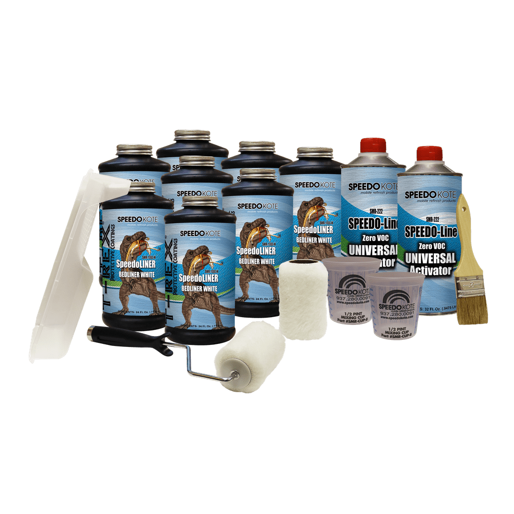 TRex White Roll On Truck Bed Liner, 2K Urethane, 8 quart kit, SMR