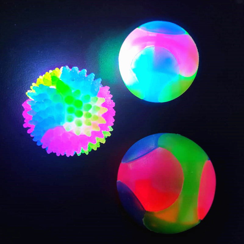 Light up Dog Toy Gift 4 Big Ball W/ Crazy Bounce & Multi-color Flashing  Light Entertains exercises Pets for Small to Medium Sized Dogs 