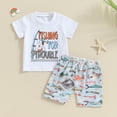 thumbnail image 2 of BemeyourBBs Toddler Baby Boy Girl Summer Clothes Daddy's Fishing Buddy Tee Shirt+Shorts Set Fishing Outfit 6 9 12 18 24Month 2t 3t, 2 of 7