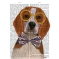 thumbnail image 2 of Fab Funky 12x14 Black Ornate Wood Framed with Double Matting Museum Art Print Titled - Beagle with Glasses and Bow Tie, 2 of 4