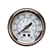 Viair Sngl Needle Gauge,White Face,Illuminated 90089