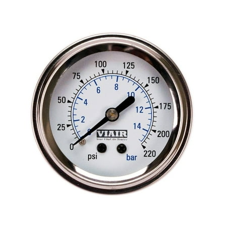 Viair Sngl Needle Gauge,White Face,Illuminated 90089