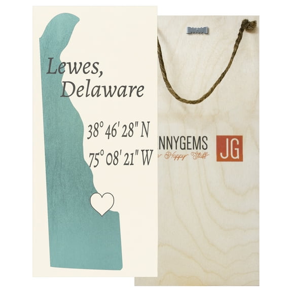 JennyGems Lewes, Delaware Nautical Wood Sign, 6x13 Inches, Made in USA Wood Sign | Home Accent
