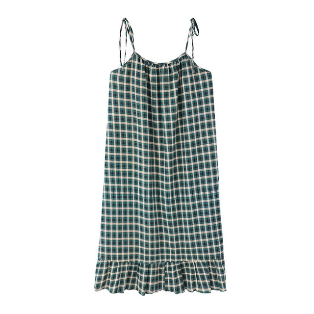 Minnieouse Camisón de verano para mujer, vestido de noche de algodón, ropa de descanso con cuello , miniropa de dormir con tirantes sueltos, Type3 NO3