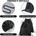 thumbnail image 5 of 2 Pcs Black Drawstring Bag Waterproof String Backpack Cloth Lightweight Gym Storage Draw Strings Back Cinch Sack Knapsack, 5 of 7