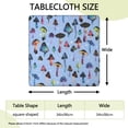 thumbnail image 2 of Colorful Mushroom Pattern Light Blue Pattern Square Fitted Tablecloth with Elastic Edge,Square Table Cover,Washable Elastic Table Cover for Home Kitchen Party Decor 34"x34", 2 of 6