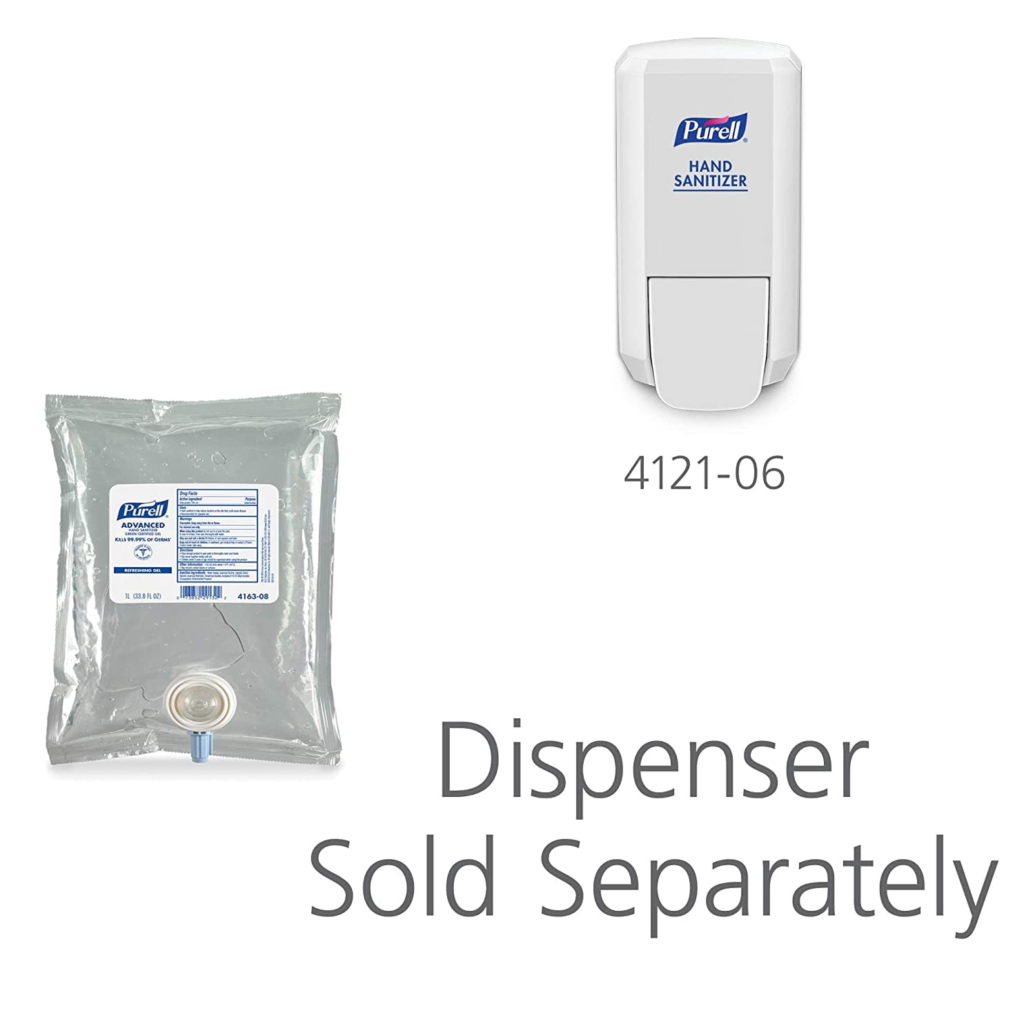 PURELL Gel Hand Sanitizer Dispenser Refill, Fragrance Free, 33.8 fl oz (1000 ml), 1 Each