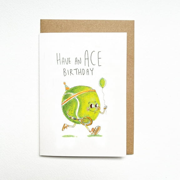 Tennis Birthday Card – Fun "Have an ACE Birthday" Message – Perfect for Tennis Lovers – Blank Inside, Envelope Included