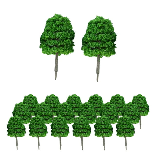 KLKCMS 20 Pièces 1/100 Miniature Modèle Arbre Chemin de Fer Vert Paysage Arbre pour DIY