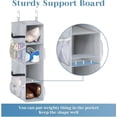 thumbnail image 6 of Short Hanging Shoe Organizer for Closet Storage with Mesh Side Pockets Holds 8 Pairs, Hanging Shoe Rack Hanger RV, Camper, Grey, 6 of 7