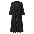 thumbnail image 4 of Sngxgn Women's Print A-Line Mini Dress Long Sleeves(Black,XL), 4 of 5