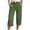 A02_Army Green, variant on Yghzkop Women's Capri Pants Cotton Blend Elastic Waist Quick-Dry Fabric Casual Yoga Ready Stretch Comfort Summer Gym-to-Street Versatile