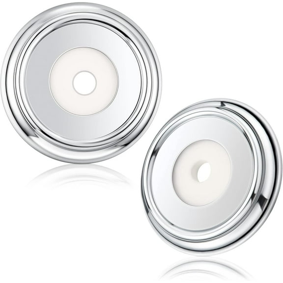 2 Pack Metal Tub Spout Cover Ring, Bathroom Faucet Remodeling Wall Plate with Foam Gasket, 1-1/2 Inch ID and 3-5/8 Inch OD(Chrome)