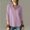 *Pink, variant on ClodeEU Women's Linen 3/4 Sleeve Crewneck Button Shirt with Side Slit,Solid Color Casual Summer Top Army Green,Women's Plus L