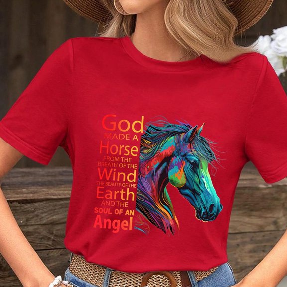 Christian Horse Lover T-Shirt: Colorful Western Equestrian Art All Size S-5Xl