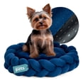thumbnail image 1 of Cama Redonda Antiestrés con Cojín Trenzado para Perro Chico y Gato Esquimal (Azul Marino, 55x15 cm), 1 of 6