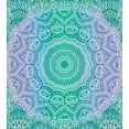 thumbnail image 3 of Ethnic Duvet Cover Set, Traditional Oriental Mandala Yantra Geometry Pattern, Decorative 2 Piece Bedding Set with 1 Pillow Shams, Twin Size, Purple Green, by Ambesonne, 3 of 3