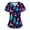 Multicolor, variant on Xfvqtps Christmas Scrub Tops for Women Soft V-Neck Scrubs Comfortable Lightweight Nursing Uniforms Christmas Printed Short Sleeve Protective Top Working Uniforms with Pockets Multicolor