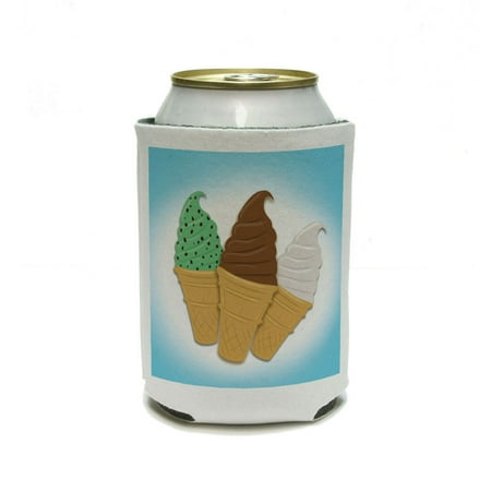 Chocolate Vanilla Cheesecake Recipe Ice Cream Cones - Chocolate Vanilla Mint Chip Dessert Food Can Cooler Drink Insulator Beverage Insulated Holder ()