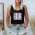 thumbnail image 2 of Cuello redondo para mujer Día de la Independencia Impresión Sin mangas Casual Chaleco suelto Tops Fridja  gh69, 2 of 5