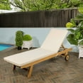 thumbnail image 2 of Mallorca 77.17"x24.61" Modern Classic Adjustable Acacia Wood Chaise Outdoor Lounge Chair with Cushion & Wheels, Light Beige/Natural, 2 of 9