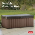 thumbnail image 3 of Keter Darwin 100 Gallon Resin Large Deck Box - Organization and Storage for Patio Furniture, Outdoor Cushions, Garden Tools and Pool Toys, Brown, 3 of 17