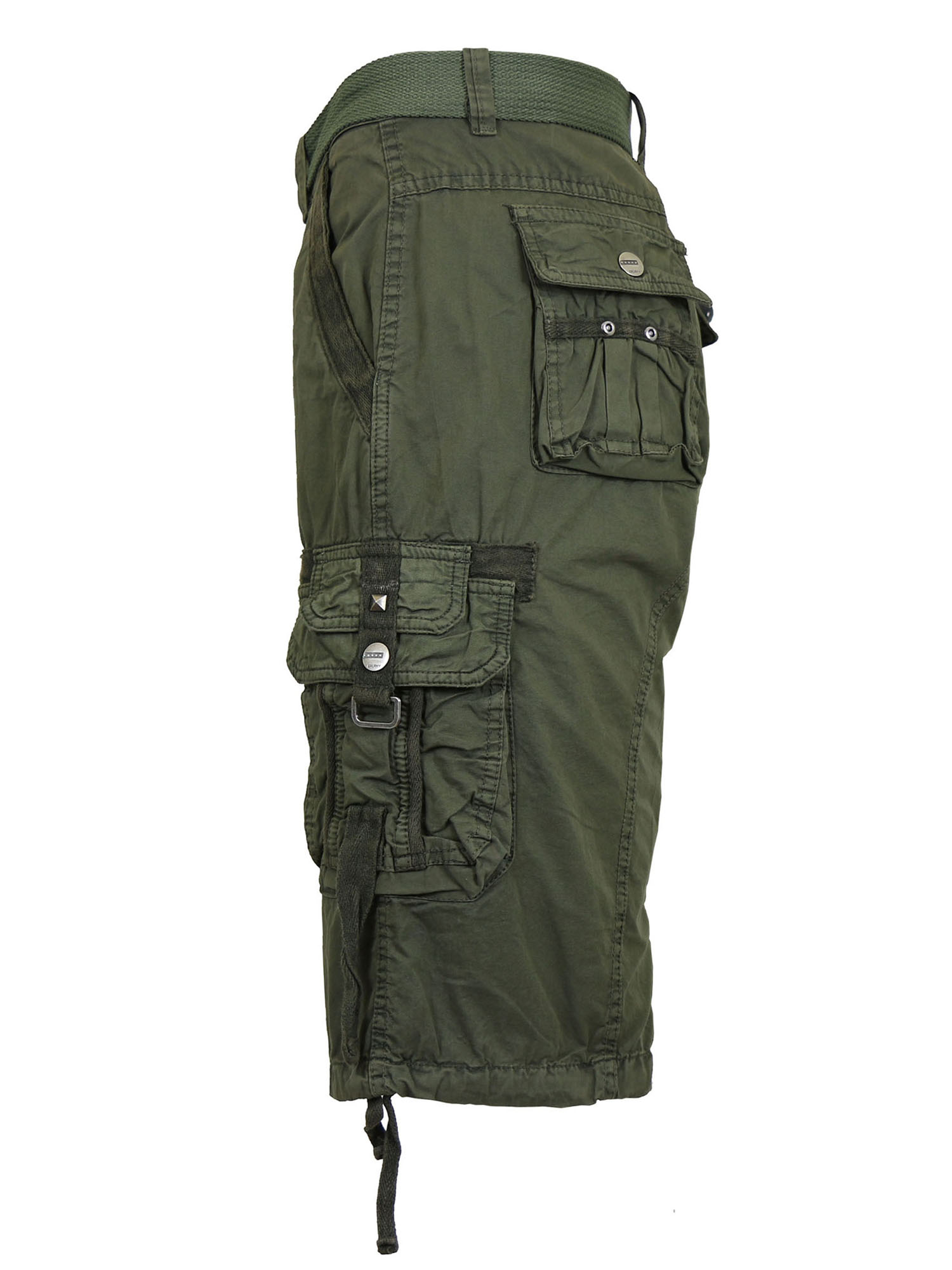 Men's Distressed Vintage Belted Cargo Utility Shorts (Size 30-48) - image 2 of 4