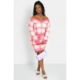thumbnail image 3 of Rebdolls Women's Plus Plaid Sweater Knit Bodycon Mini Skirt - Pink - 3X, 3 of 5