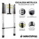 thumbnail image 2 of Escalera telescópica de 3.8 metros 10 escalones recta de aluminio soporta 150 kg plegable retracción multiusos extensible compacta portátil bloqueo de, 2 of 8